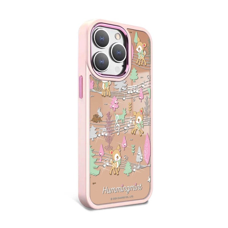 三丽鸥 iPhone 15 14系列军规防摔合金框镜面手机壳-哈妮鹿五线谱 - 手机壳/手机套 - 其他材质 多色