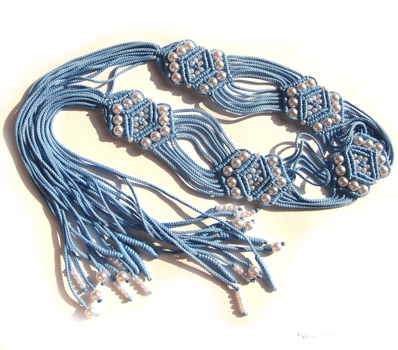 流苏花边教学腰带 罗文流苏流苏花边腰带图案 初学者花边 - 手工艺教程/工具书 - 其他材质 