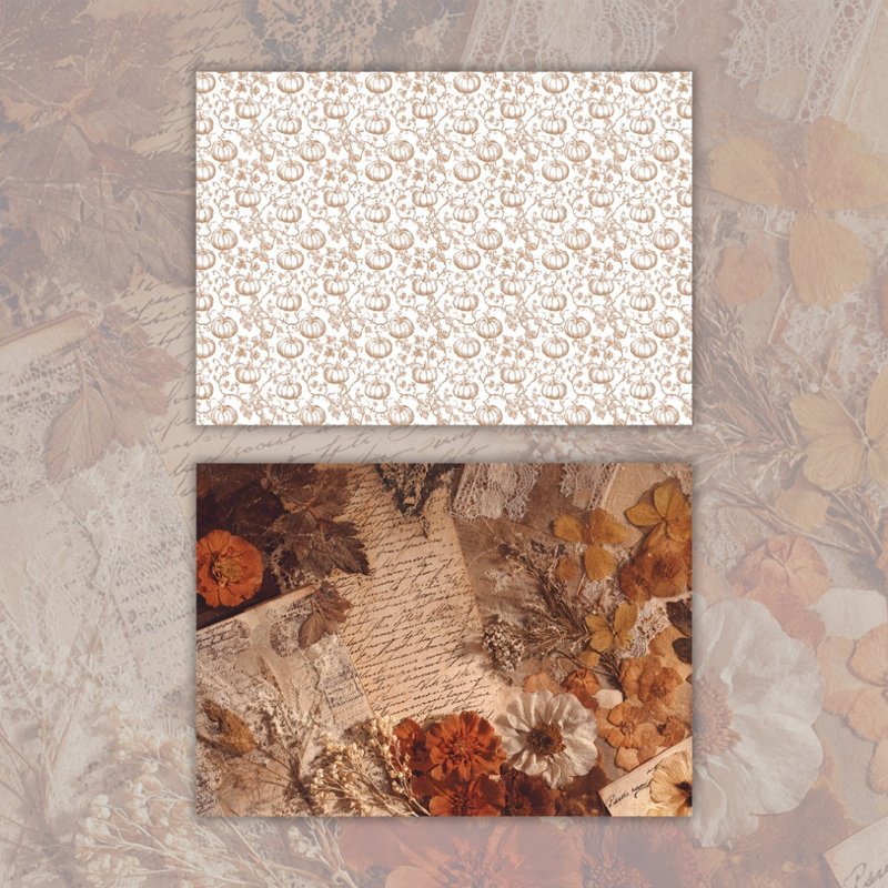 A4. Cozy Autumn. Autumn Collage - 卡片/明信片 - 纸 咖啡色
