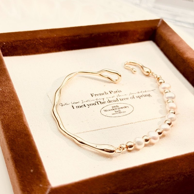 林间月光 / 手作天然石珍珠饰品 - 手链/手环 - 铜/黄铜 