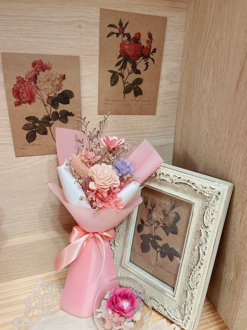 樱花粉粉小可爱花束 干燥花 永生花 母亲节 生日送礼 韩式花束 - 干燥花/捧花 - 植物．花 