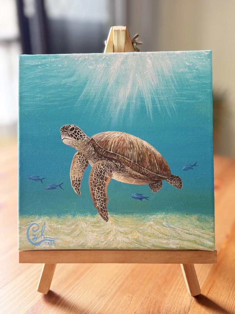 和我一起 迷你海龟3　With Me Mini Sea Turtle 3 - 订制画像 - 棉．麻 多色
