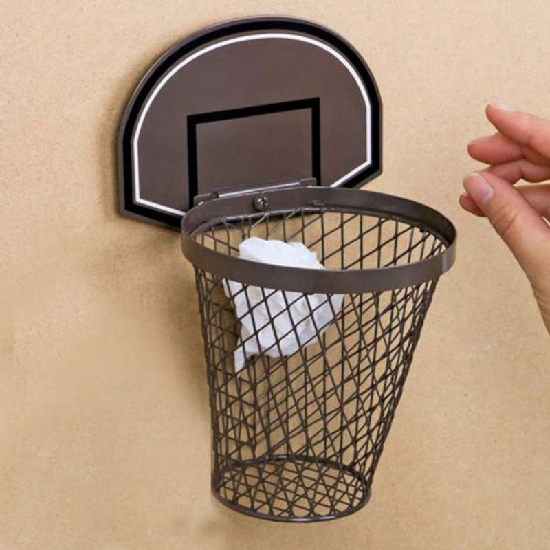 日本Magnets投篮练习小篮框垃圾桶/收纳桶(咖啡色)1L-绝版瑕疵 - 垃圾桶 - 其他金属 咖啡色