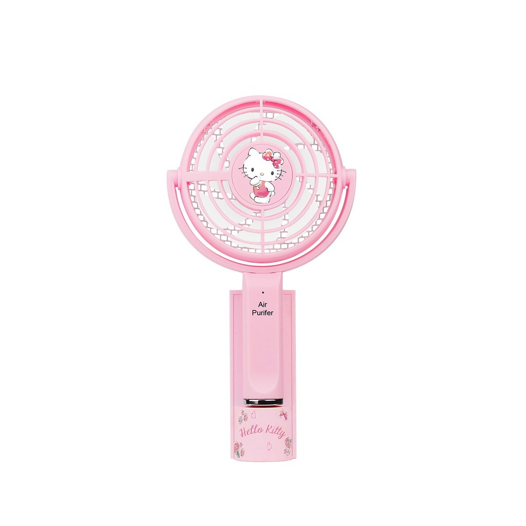 2合1空气净化器手提/挂颈风扇 - Hello Kitty - 电扇 - 塑料 粉红色