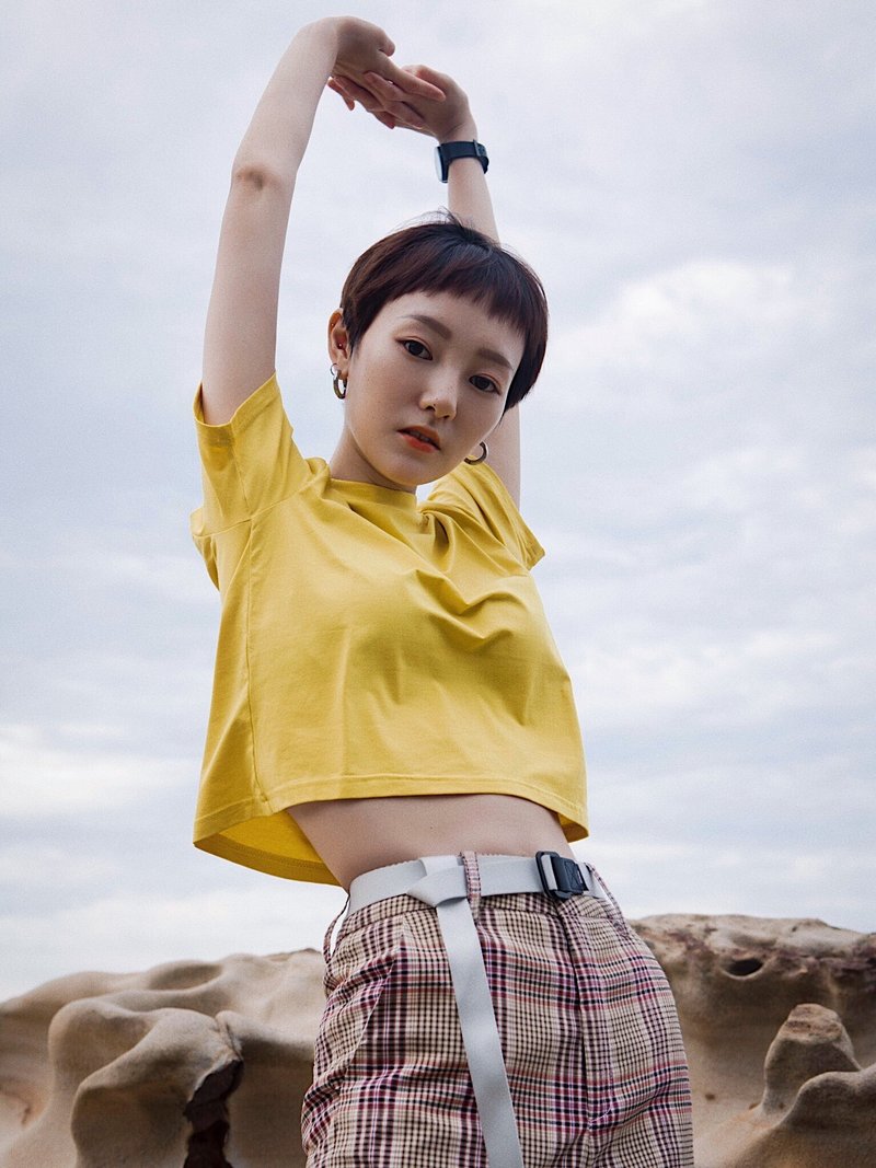 莱姆柔软短上衣 - 女装 T 恤 - 棉．麻 