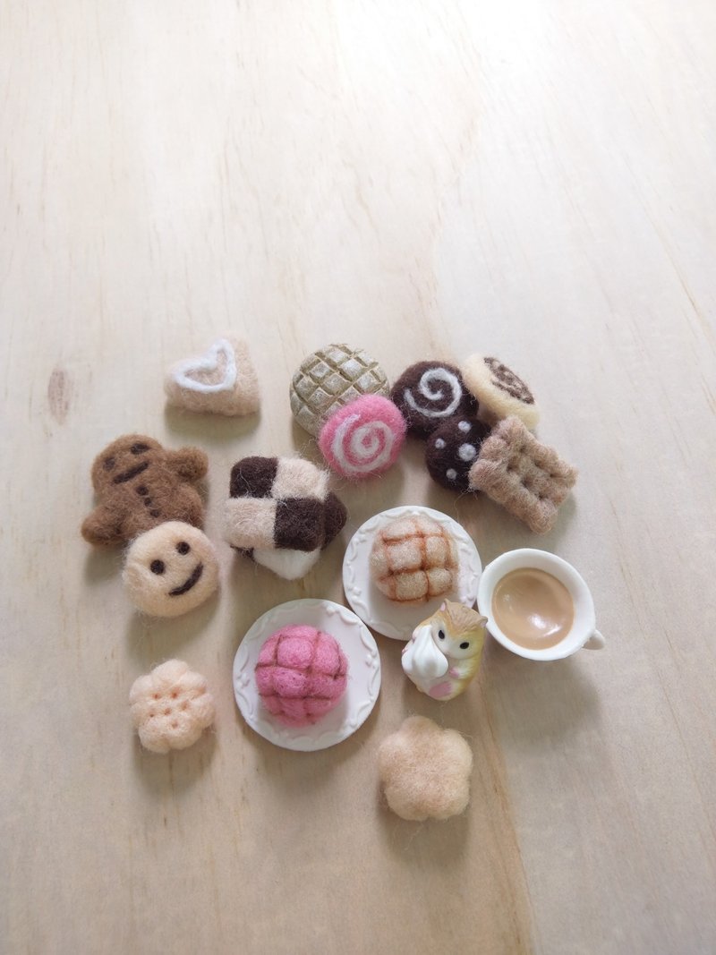 波萝面包羊毛毡拇指羊毛毡饼干草莓法国面包订制宠物手工送礼纪念 - 玩偶/公仔 - 羊毛 橘色