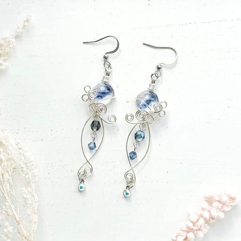 【mini】夜空之境 作品编号 213 - 耳环/耳夹 - 其他材质 银色