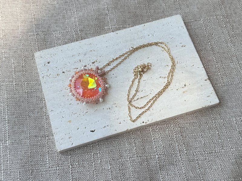 230408 Swarovski  串珠 颈链 - 项链 - 半宝石 橘色