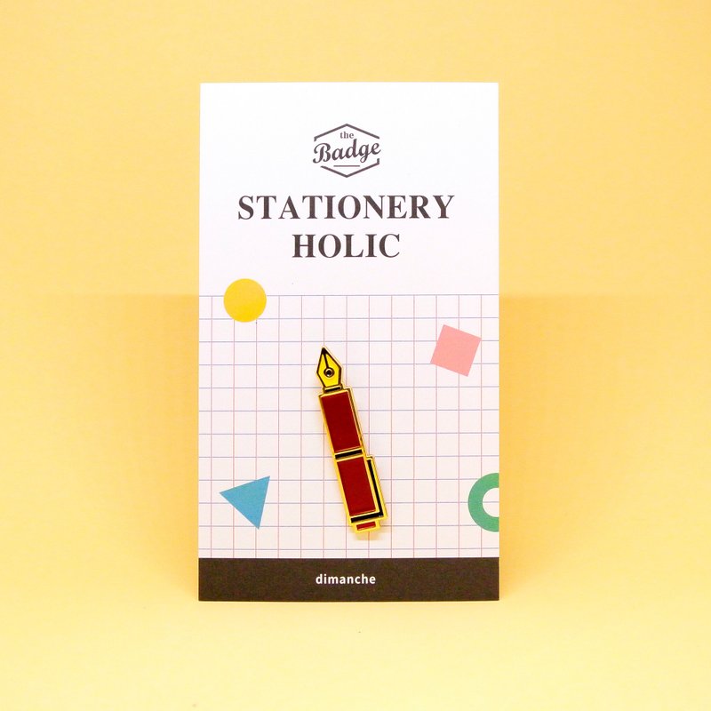 迪梦奇 - 文具控徽章 [钢笔/红] - 徽章/别针 - 其他金属 