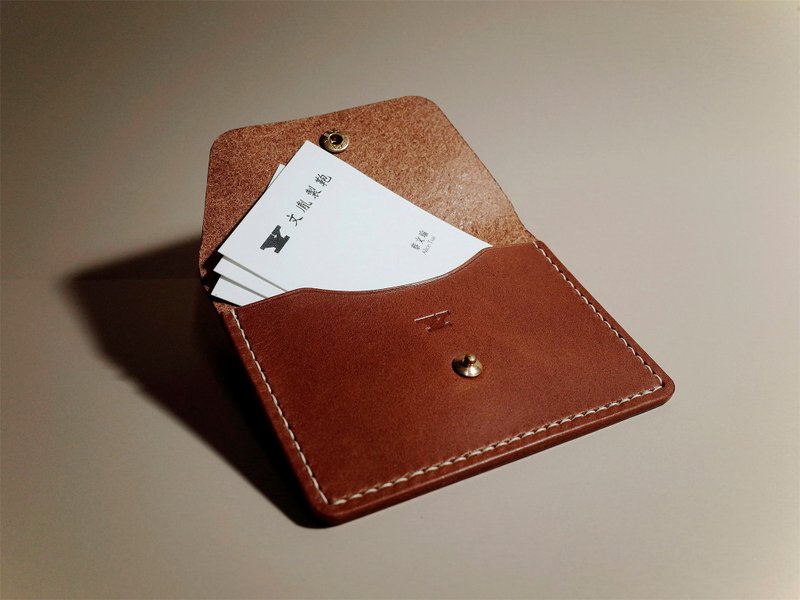 意大利 Buttero 植鞣革 / 单双层名片夹  定制化礼物 - 名片夹/名片盒 - 真皮 咖啡色