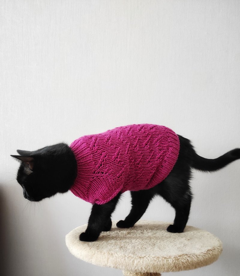 Sweater for cats Jumper for pets Knit cat clothing Pets outfit Cat clothes - 衣/帽 - 羊毛 