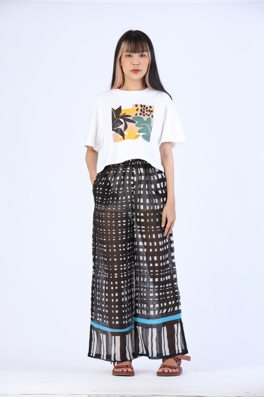 Long Pant Cotton Voile Hand Paint Free Size For Summer Beach - 男士长裤 - 棉 多色