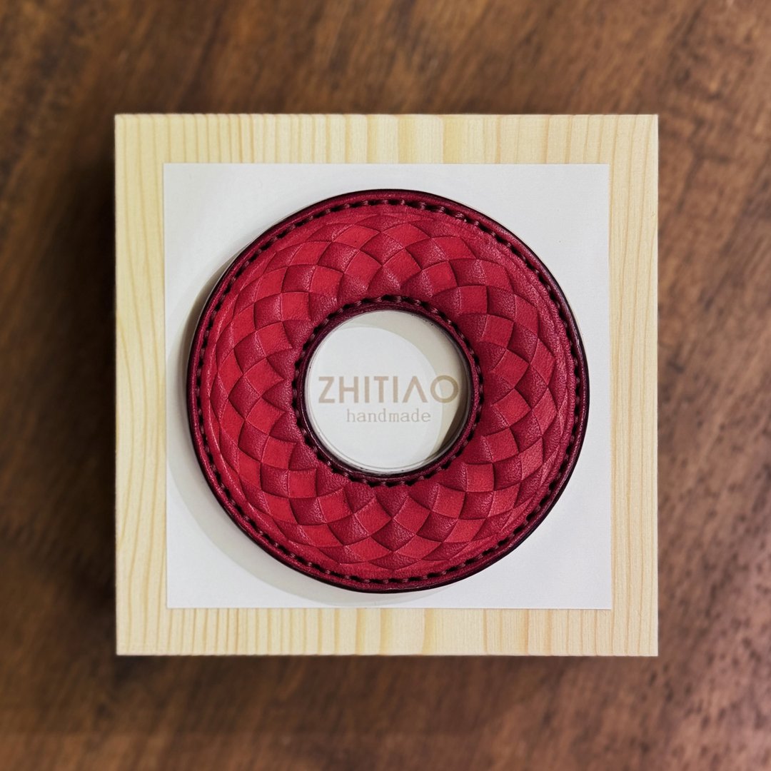原创手工制作牛皮剑道刀镡 超维弦切 红色 剑锷 Tsuba - 运动配件 - 真皮 红色