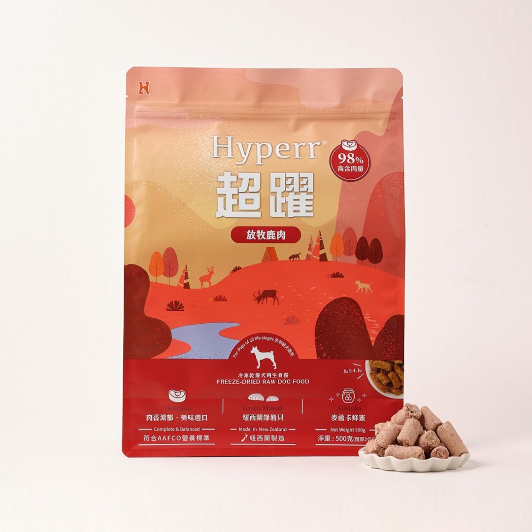 【狗主食】Hyperr超跃 狗狗冻干生食餐 鹿肉 无谷 顾关节 冻干 - 狗罐头/鲜食 - 其他材质 