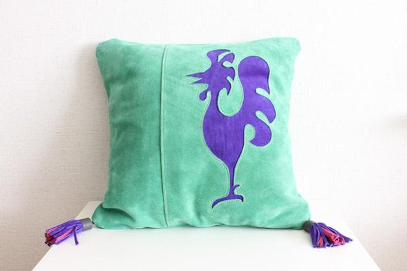 Suede cushion cover / Natural tassel with - 摆饰 - 木头 