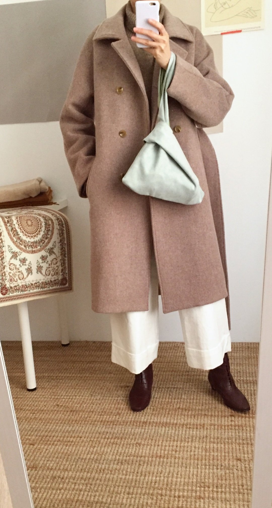 Costuras Coat 摩卡色喀什米尔羊毛大衣 (可订做其他颜色) - 女装休闲/机能外套 - 羊毛 咖啡色
