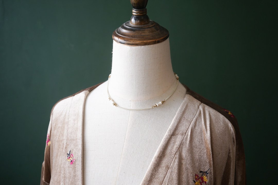 【古董饰品/西洋老件】VINTAGE MONET白色链条简约古着项链 - 项链 - 其他金属 白色