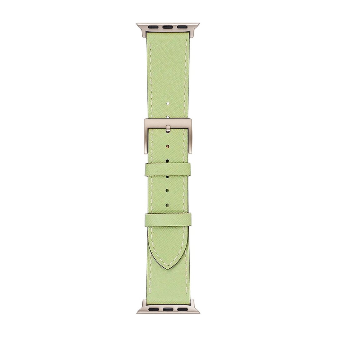 Apple Watch 意大利Saffiano牛皮真皮表带 5 6 7 8 SE Ultra适用 - 表带 - 真皮 绿色