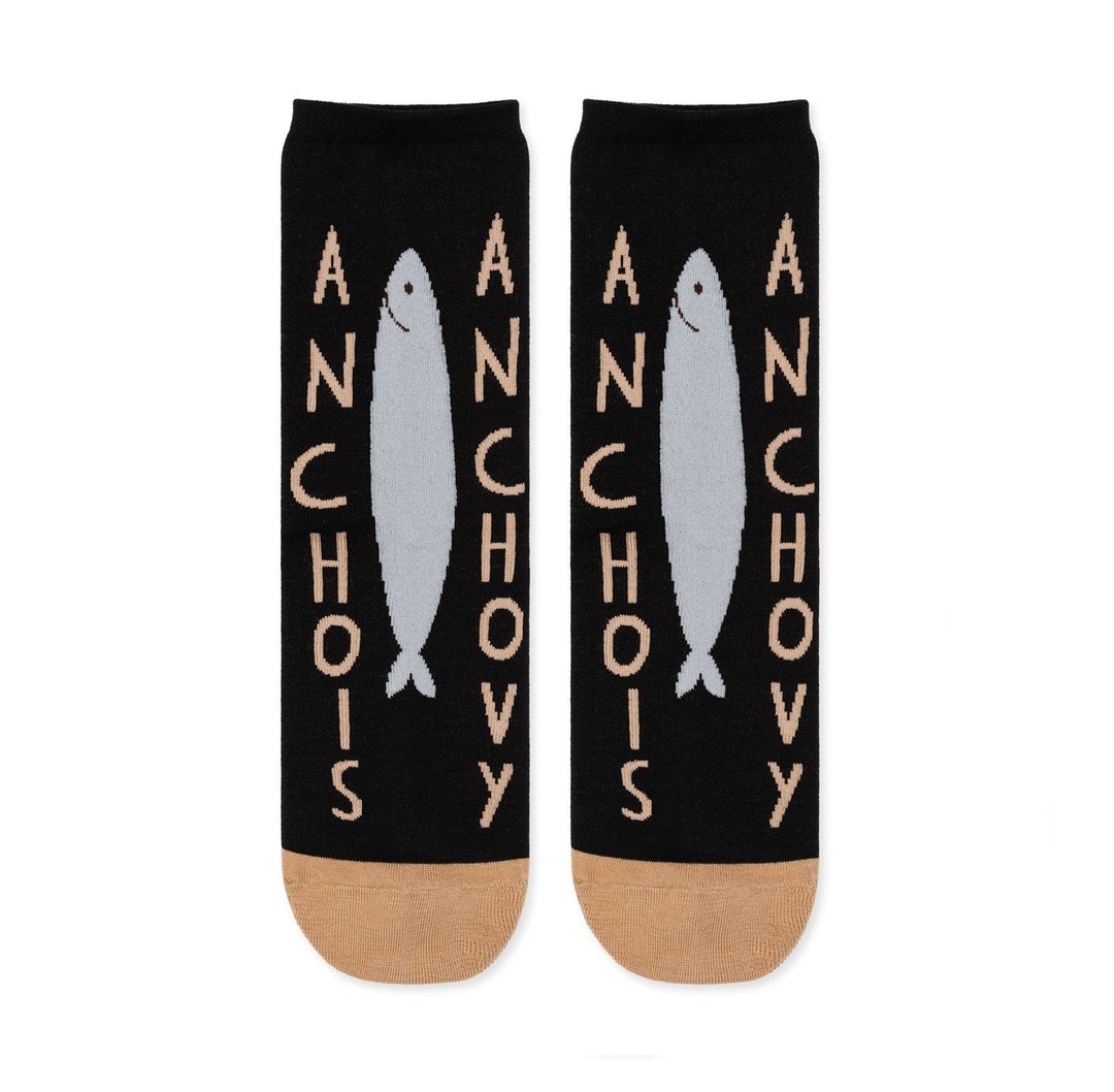 Hansel From Basel - Anchovy 鯷鱼罐头 黑 - 中筒袜 - 袜子 - 棉 黑色