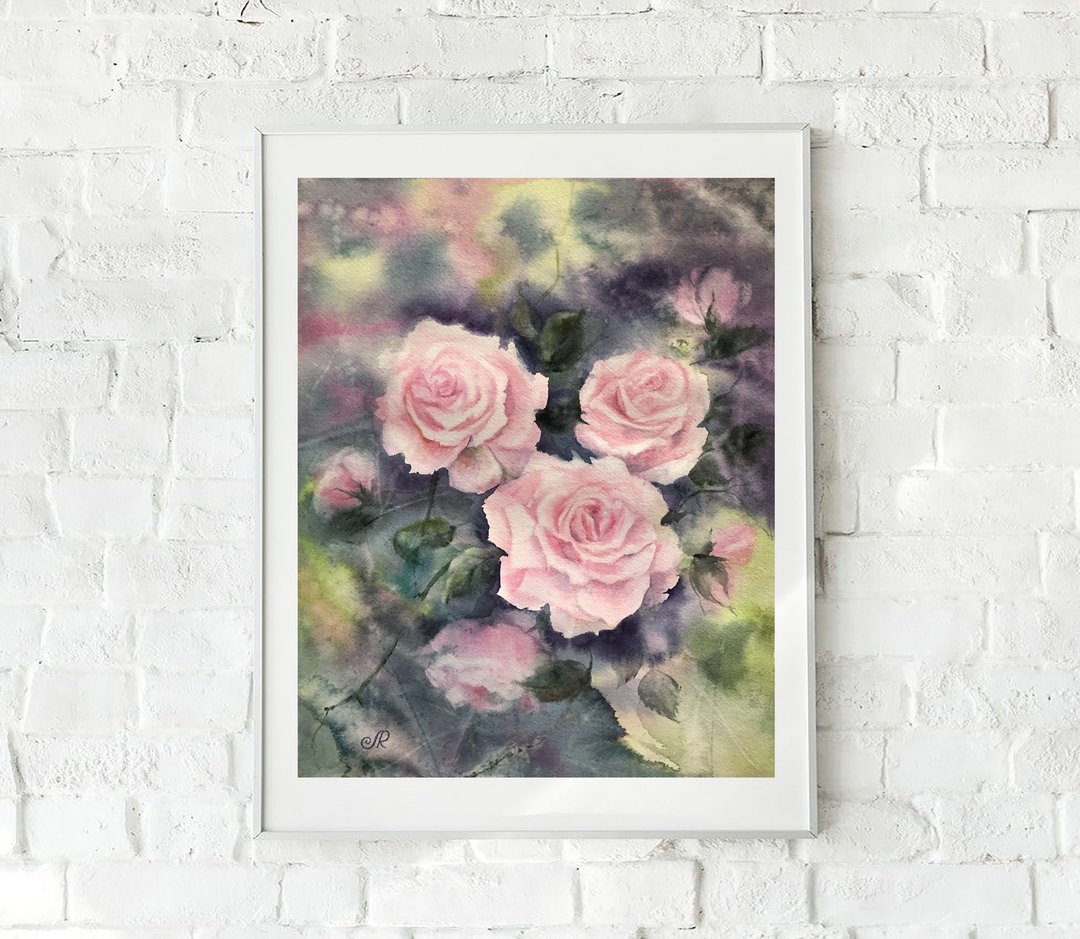 花卉画原创水彩艺术画 - 海报/装饰画/版画 - 纸 粉红色