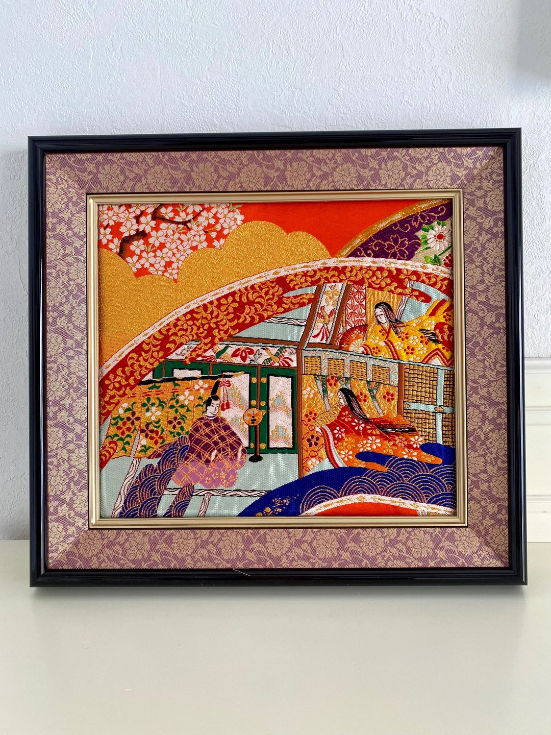 The art panel made from Japanese bride Kimono　Kimono Interior　030 - 摆饰 - 丝．绢 红色