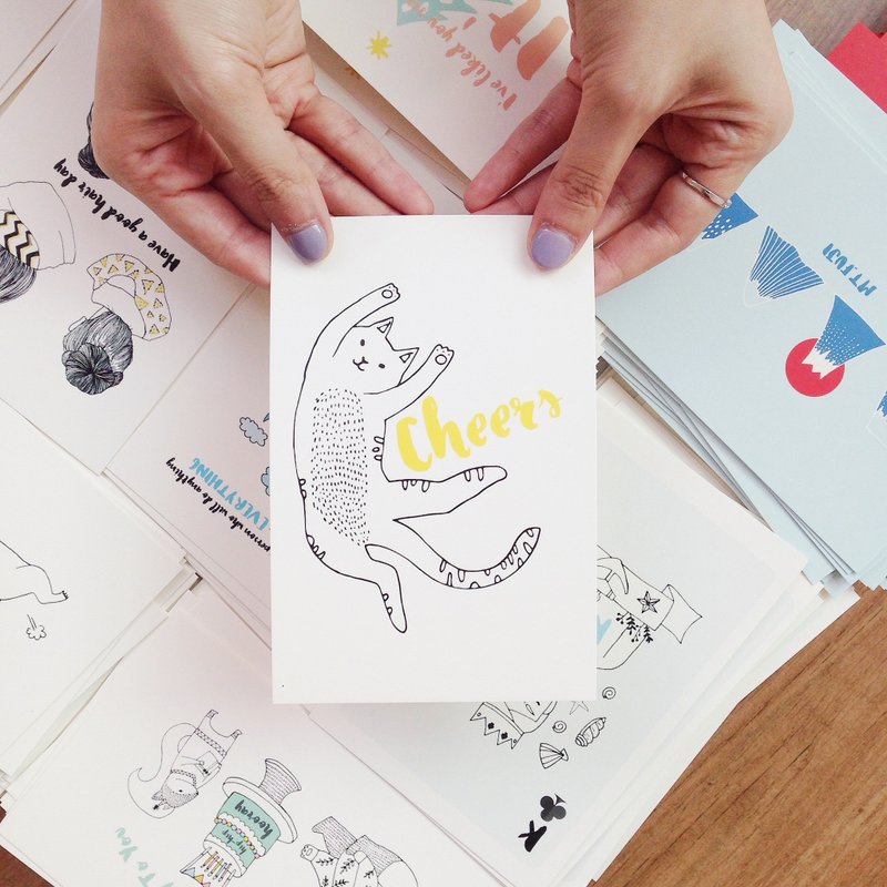 可爱《A-Z》名信片系列一 / 第一组A-H / 三送一 - 卡片/明信片 - 纸 