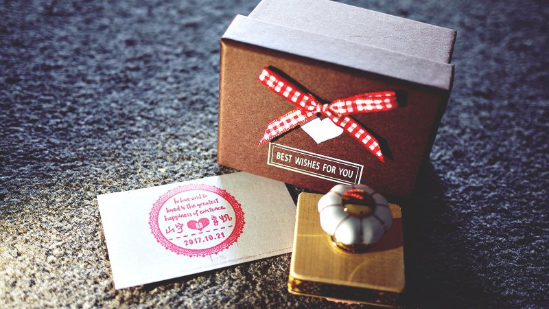 (幸)婚礼纪念章礼盒-玻璃、琉璃、陶瓷、金属握把【定制化礼物】 - 印章/印台 - 木头 