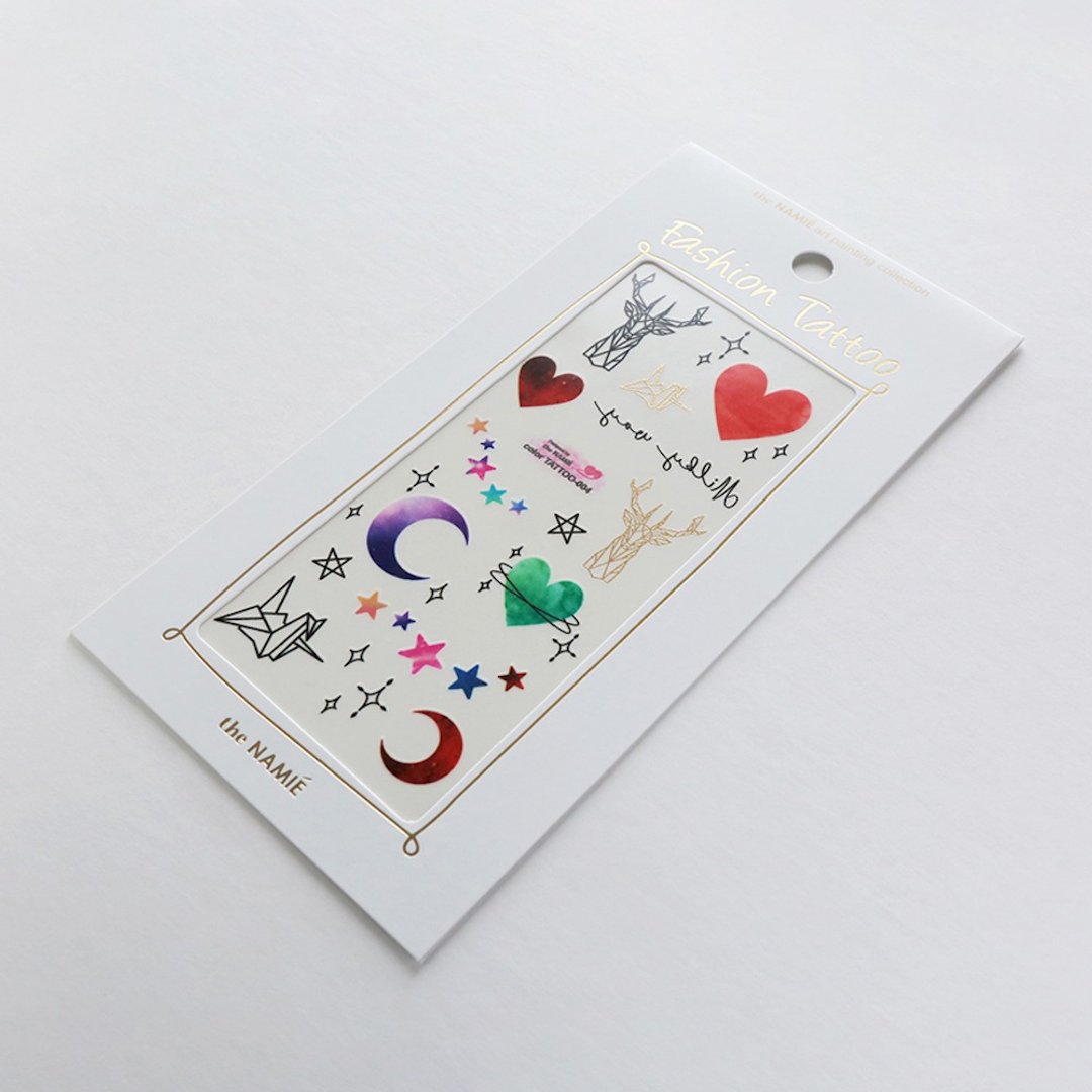the NAMIE 纹身/刺青 DIY 004 Color Tattoo 彩色纹身贴纸 鹿角 - 纹身贴 - 纸 金色