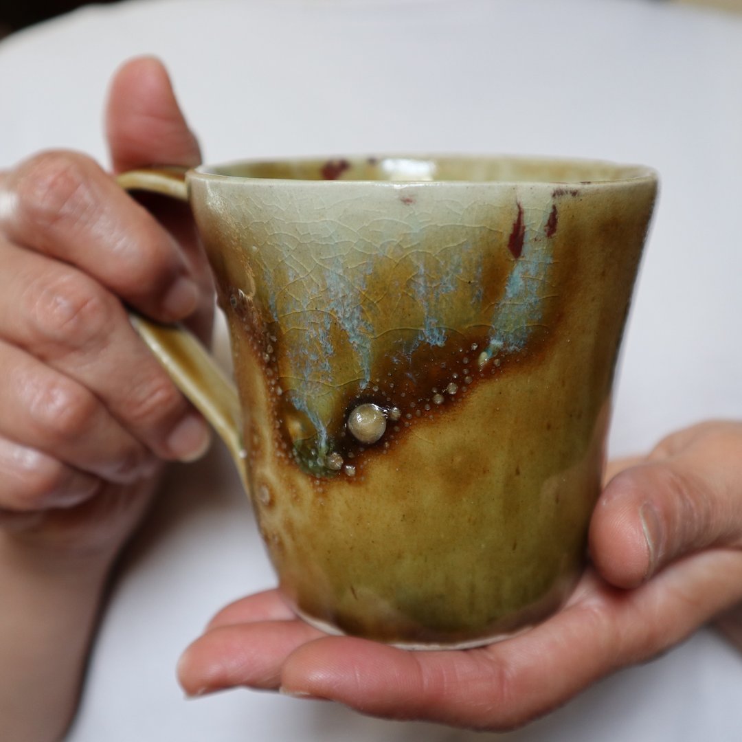 Star meteor shower mug handcrafted pottery made in Japan made by Japanese artist - 咖啡杯/马克杯 - 陶 