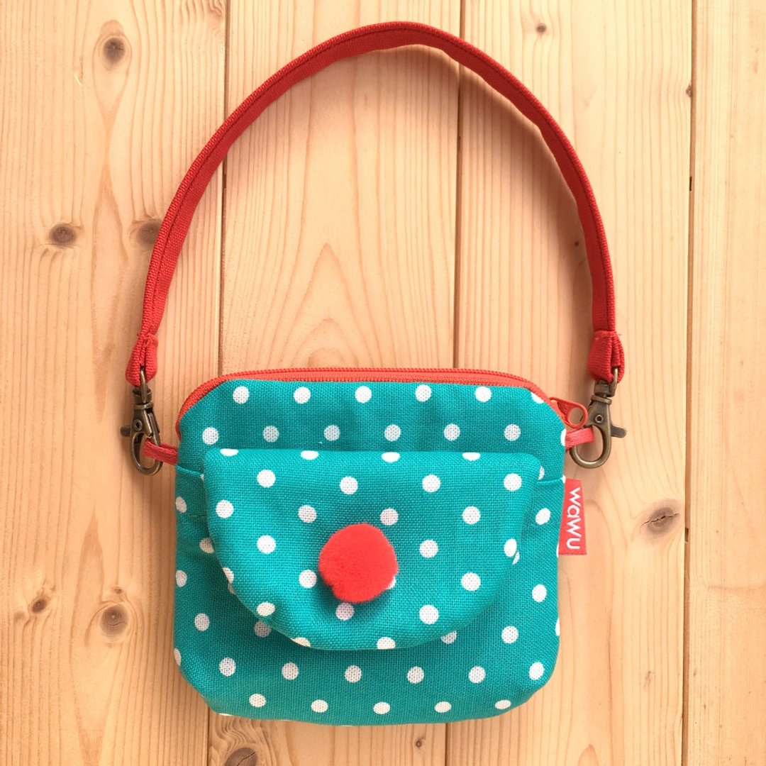 手腕方便包 (湖水绿点) (附绳) 接单生产* - 其他 - 棉 绿色