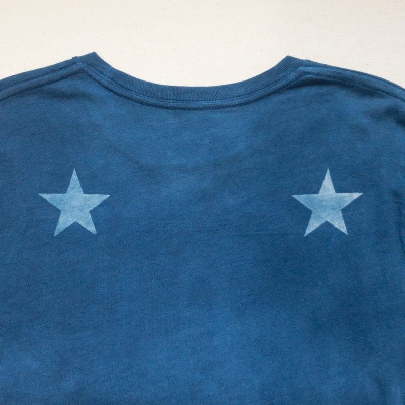 BLUE STAR DARK TEE size sizeM Indigo dye 藍 organic cotton- - 男装上衣/T 恤 - 棉．麻 蓝色