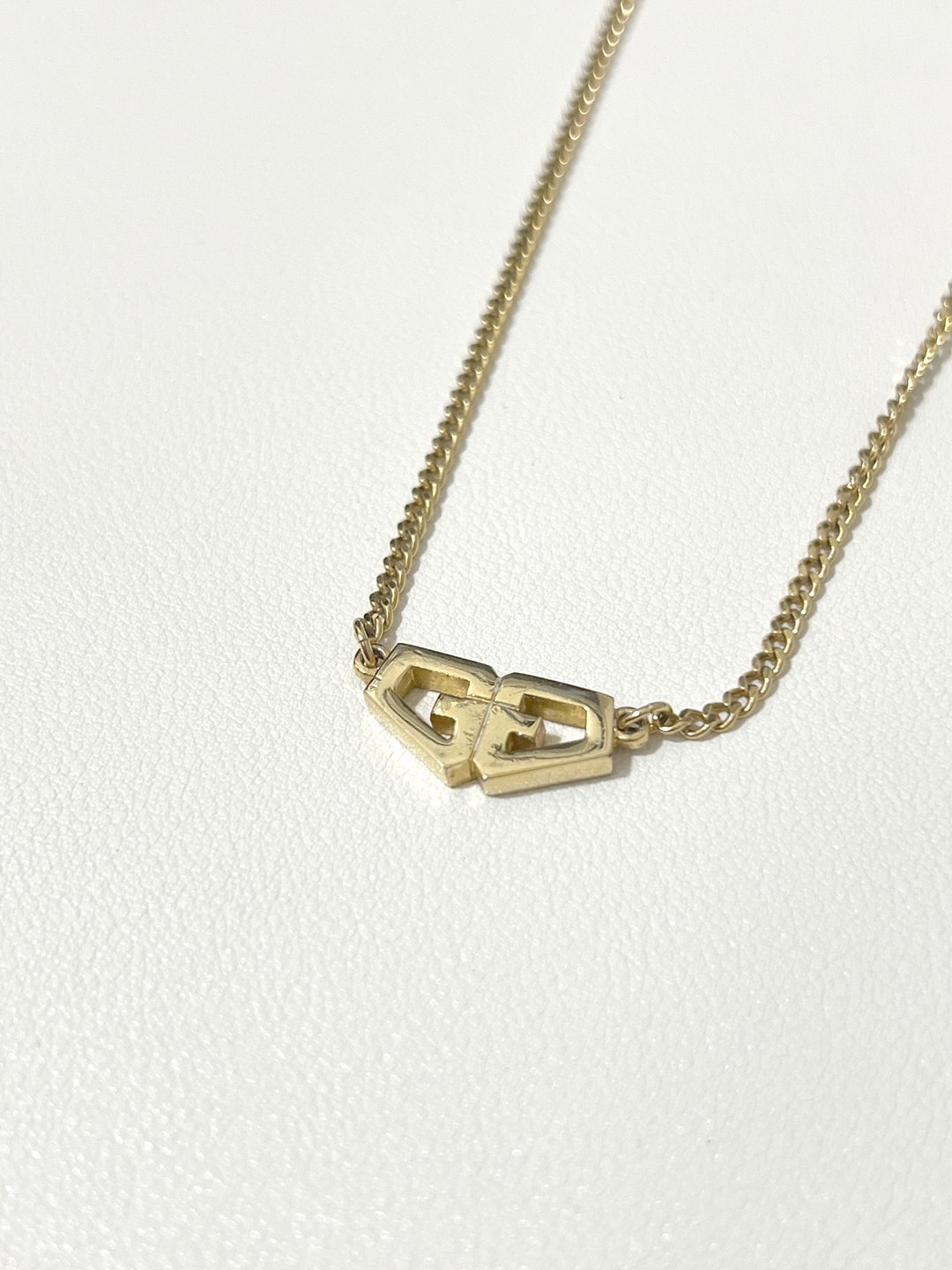 Givenchy金色双G设计锁骨颈项链 日本中古二手vintage - 项链 - 其他金属 金色