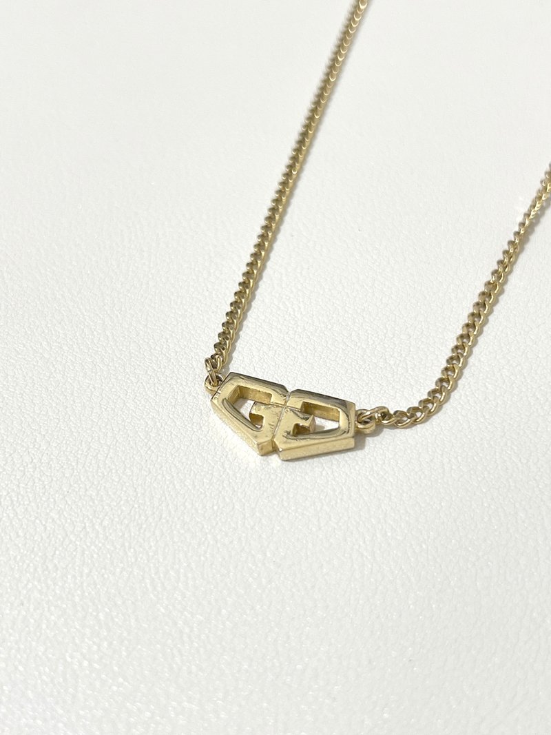 Givenchy金色双G设计锁骨颈项链 日本中古二手vintage - 项链 - 其他金属 金色
