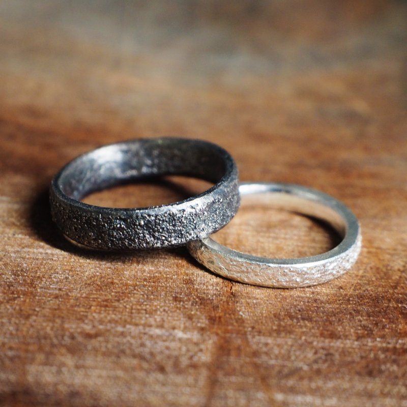 陨石 Meteorite 纯银戒指 - 戒指 - 其他金属 银色