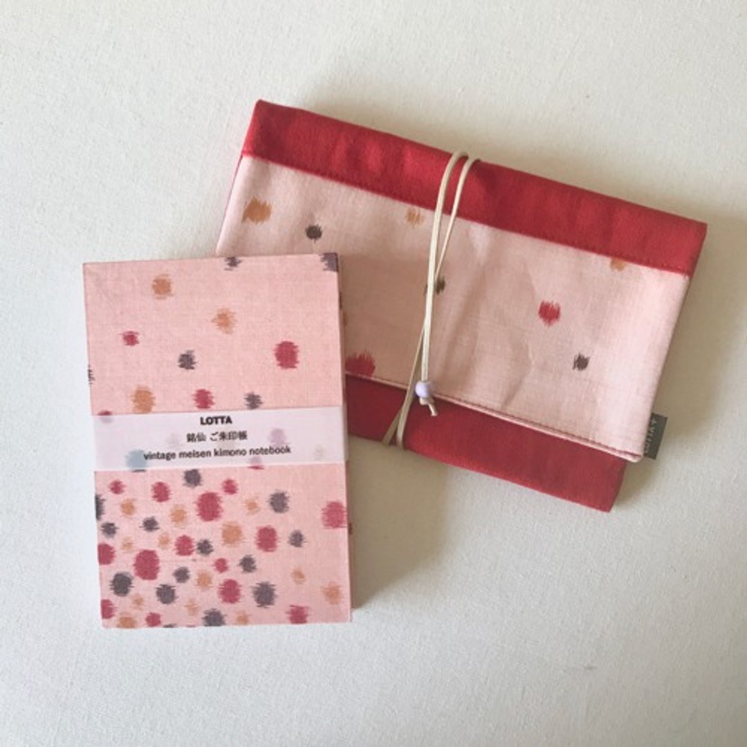 Meisen Goshuin Book Set / Pink Polka Dots - 笔记本/手帐 - 棉 