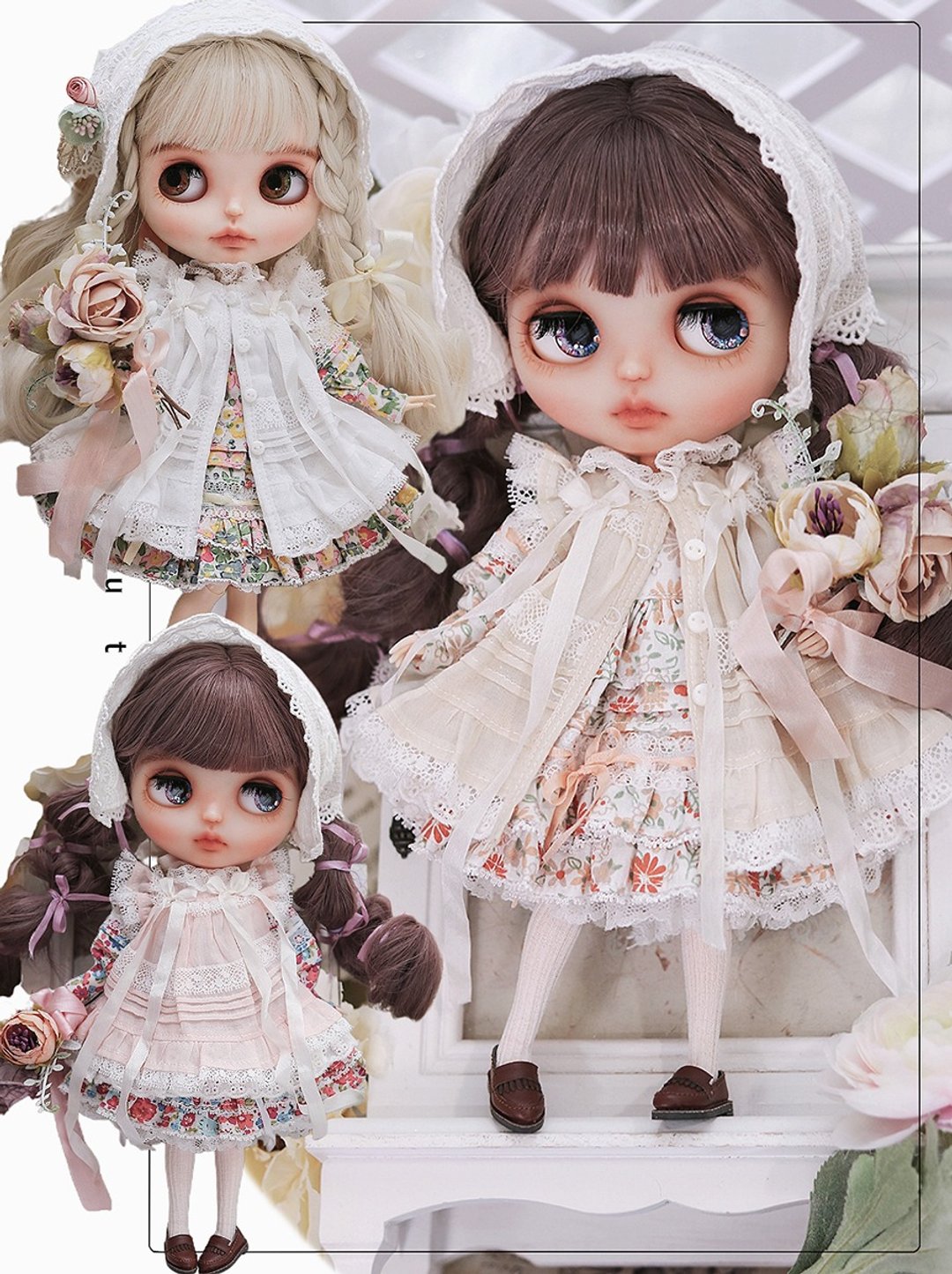 Kon'D(Kondoll)Blythe OB22-24原创复古娃衣套装-连衣裙2件套装 - 玩具/玩偶 - 棉 