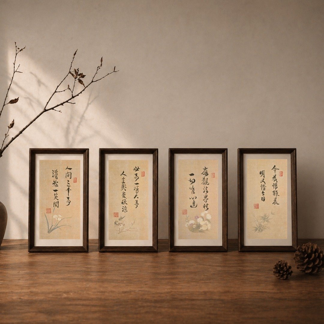 手写书法作品  画框摆饰 收藏 退休礼 入厝礼 人生格言 - 摆饰 - 纸 卡其色