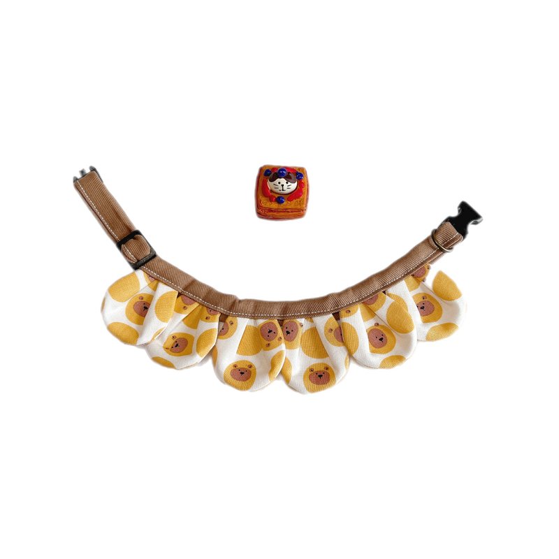 MaoFenBiBi 旁徨的小熊 - 手作花瓣项圈 & 手工项圈 - 项圈/牵绳 - 棉．麻 