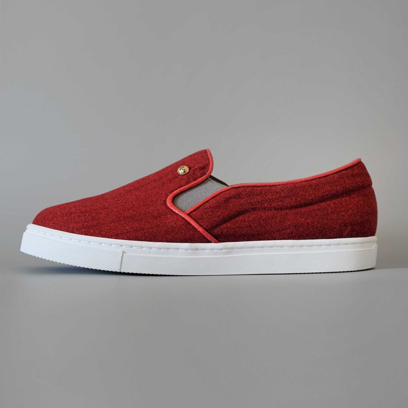 Denim SNKR. 丹宁(幸运之红) | WL - 女款休闲鞋 - 棉．麻 红色