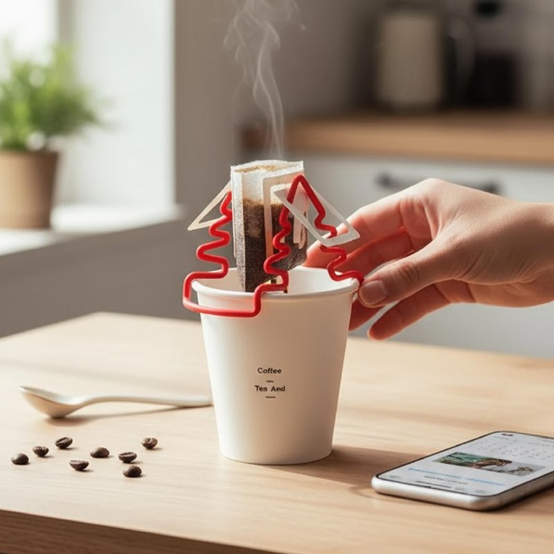 【StandlyxEuffee予琲】圣诞树/富士山-含1个帆布袋+2包滤挂咖啡 - 咖啡壶/周边 - 树脂 