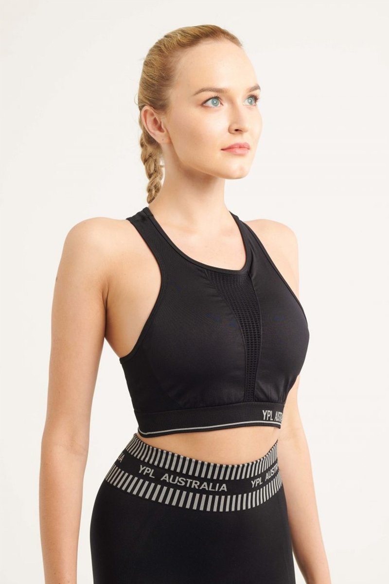 澳洲YPL 美肩爆乳防震运动背心 - 女装背心 - 尼龙 黑色