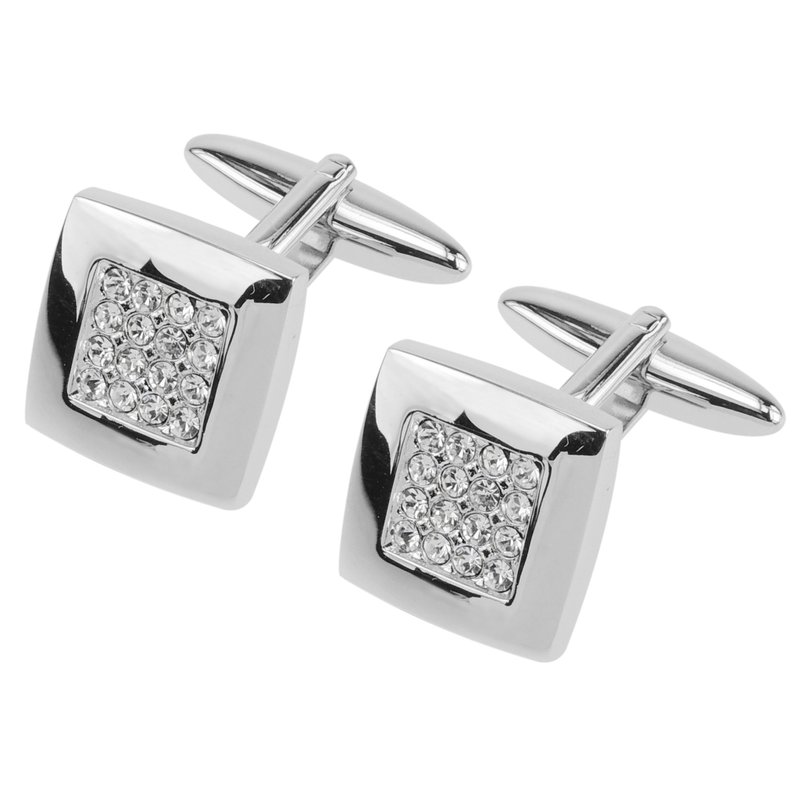 施华洛世奇水钻袖扣 - 袖扣 - 其他金属 银色