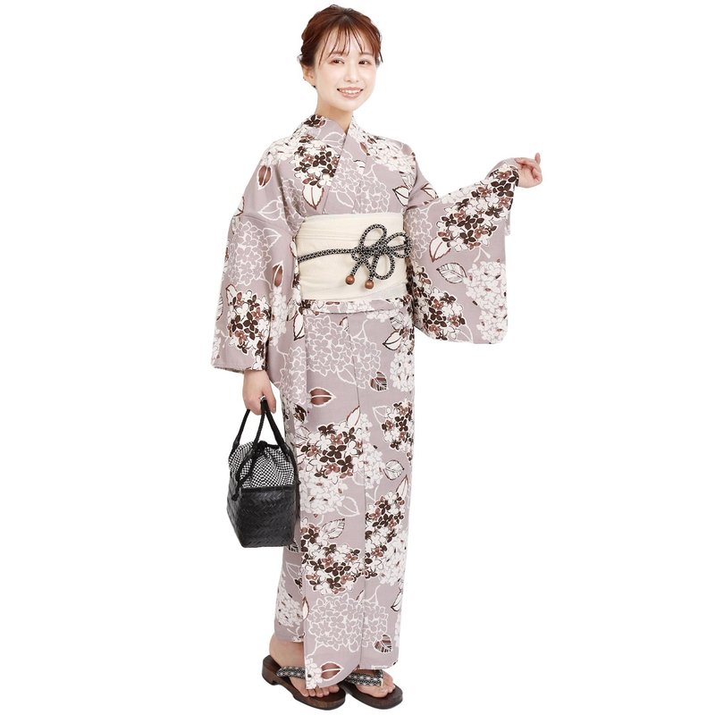 日本 和服 聚酯纤维 梭织 女性 浴衣 腰带 2件组 F Size X37-07A - 其他 - 聚酯纤维 绿色