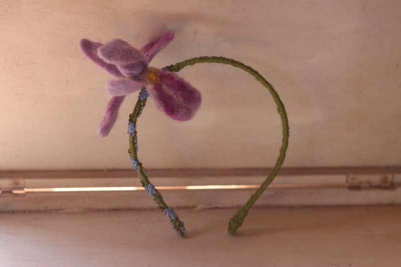 春意盎然鸢尾花发箍 现货款 - 发带/发箍 - 羊毛 紫色