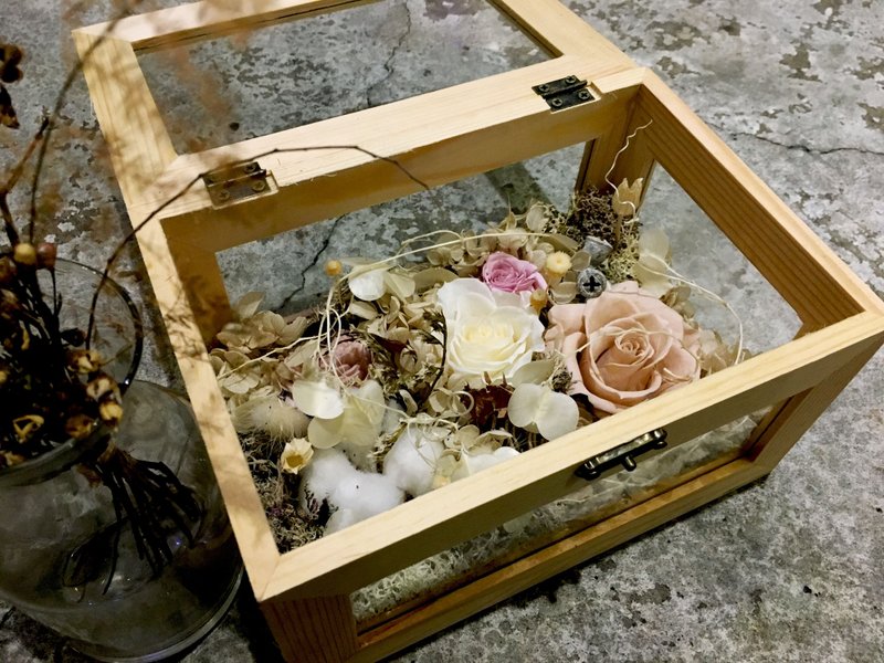 时光封存玻璃木盒永生花 干燥花/毕业/婚礼/开幕/新居/纪念日 - 干燥花/捧花 - 植物．花 