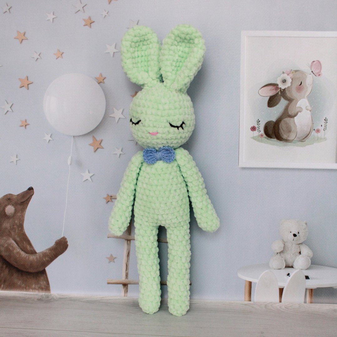 teddy bunny, toy long-legged bunny, stuffed toy rabbit, Easter bunny - 玩具/玩偶 - 其他材质 