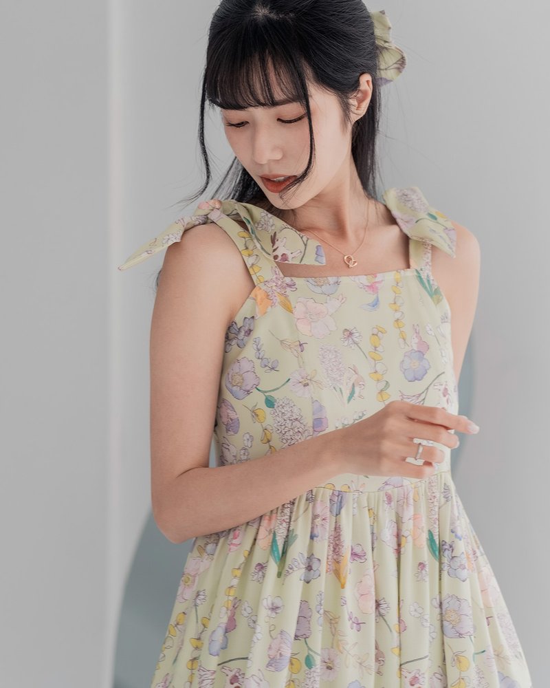【LADY】小兔耳绑带 澎澎蛋糕长洋装 伦敦夏绿蒂 S-XL - 洋装/连衣裙 - 棉．麻 绿色