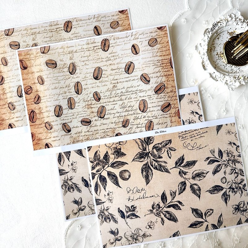 Z182 - 复古背景 - 贴纸 - 纸 