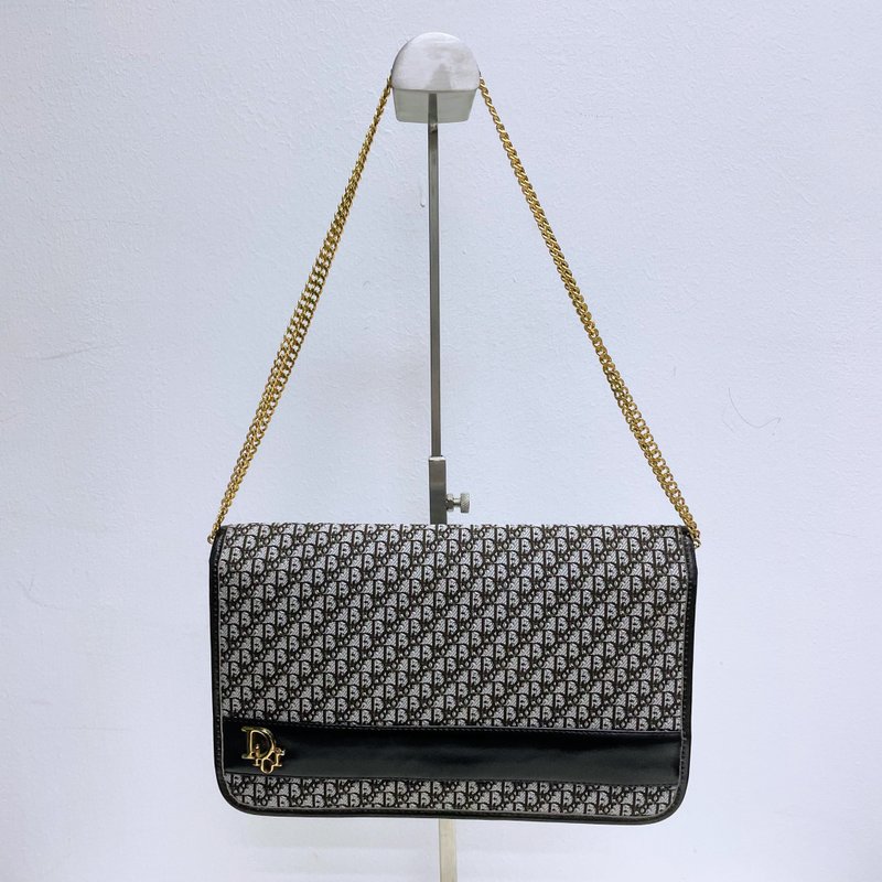 Dior 复古 Trotter 棕色迷你两用链条包 - 侧背包/斜挎包 - 其他材质 咖啡色