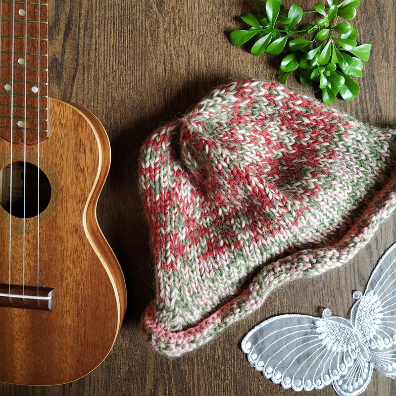 纯羊毛手工小檐帽鱼夫帽卷边毛线帽-荷兰花园 - 帽子 - 羊毛 